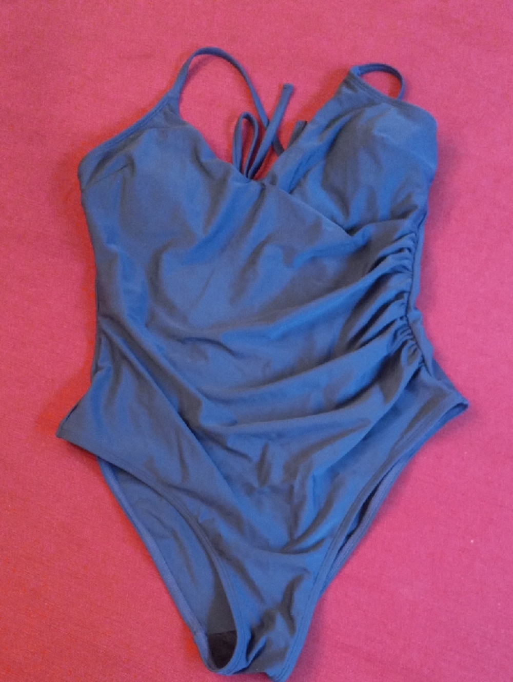 Cupshe Navy/slate Blue One-Piece Swimsuit with V Neck Wrap Front NWT